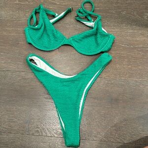 green two piece bikini